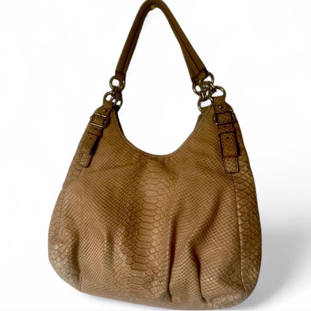 Coach Madison Python-Embossed Hobo Shoulder Bag- … - image 4